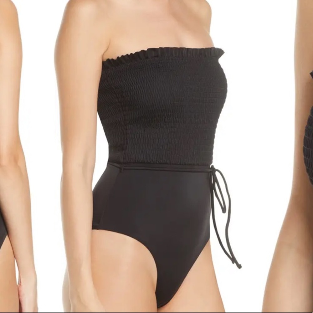 Chelsea28 smoked swimsuit one piece in black